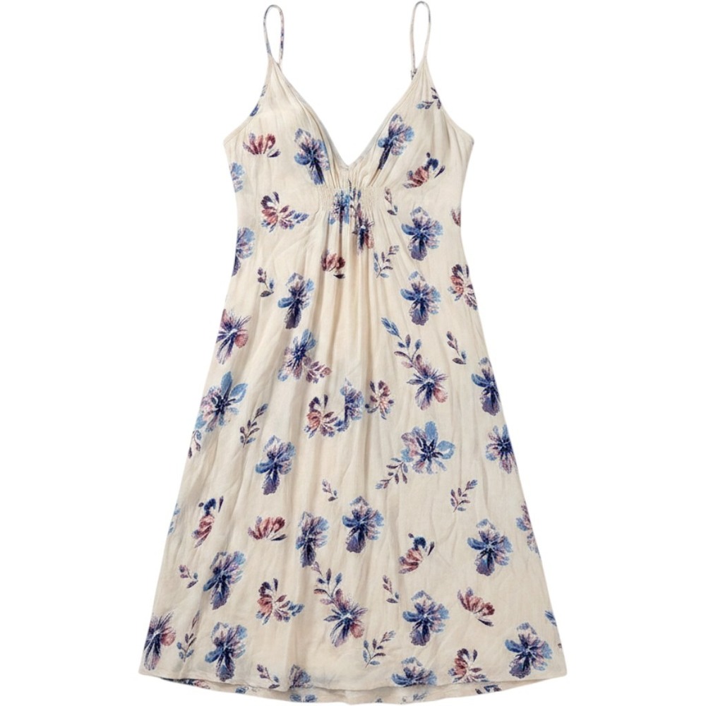 ASTR The Label Floral Midi Dress Womens Size‎ M Cream Blue Boho Summer Sundress